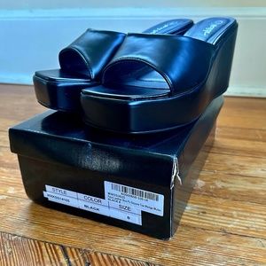 New in Box Black Platform Sandals